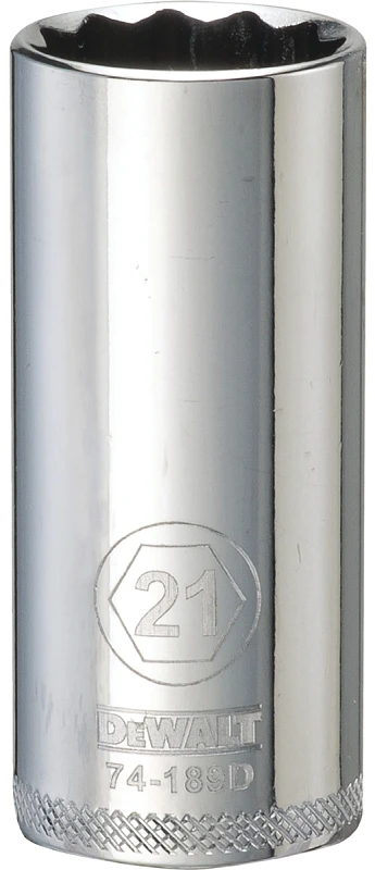 Metric Deep Socket, 12-Point, 3/8 In. Drive, 21mm