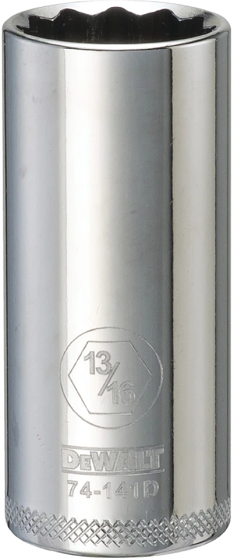 SAE Socket, Deep, 12-Point, 13/16 In., 3/8 In. Drive
