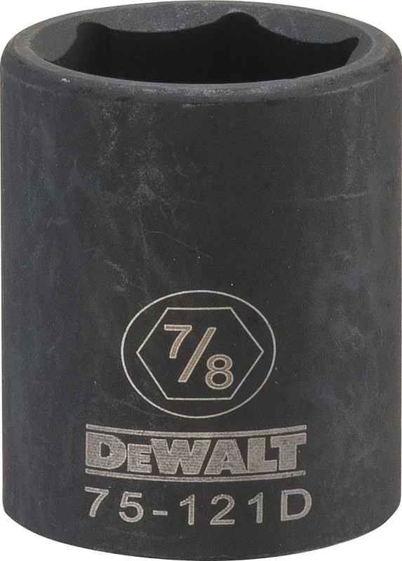 SAE Impact Socket, 6-Point, Black Oxide, 1/2 In. Drive, 7/8 In.