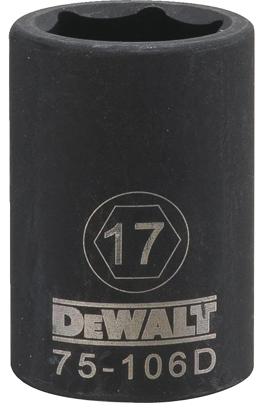 Metric Impact Socket, 6-Point, Black Oxide, 1/2 In. Drive, 17mm