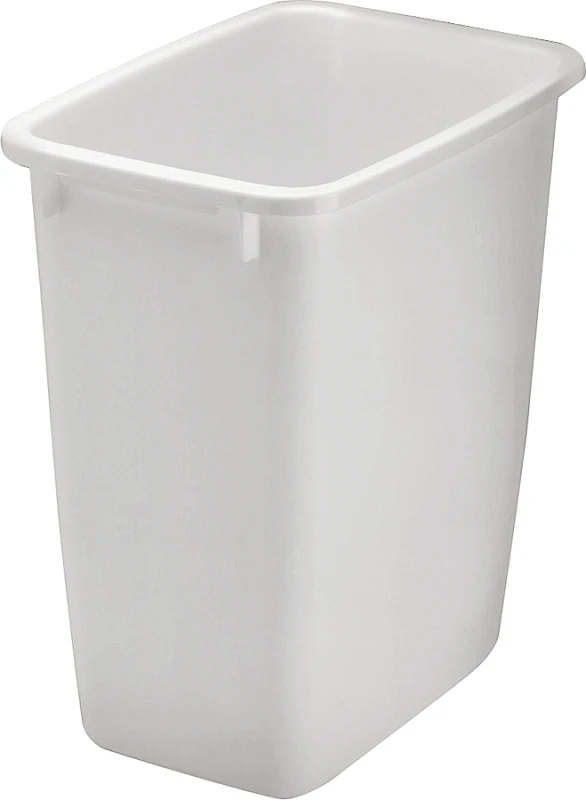 21 Quart White Plastic Wastebasket With Extra-tough Rim And Sides