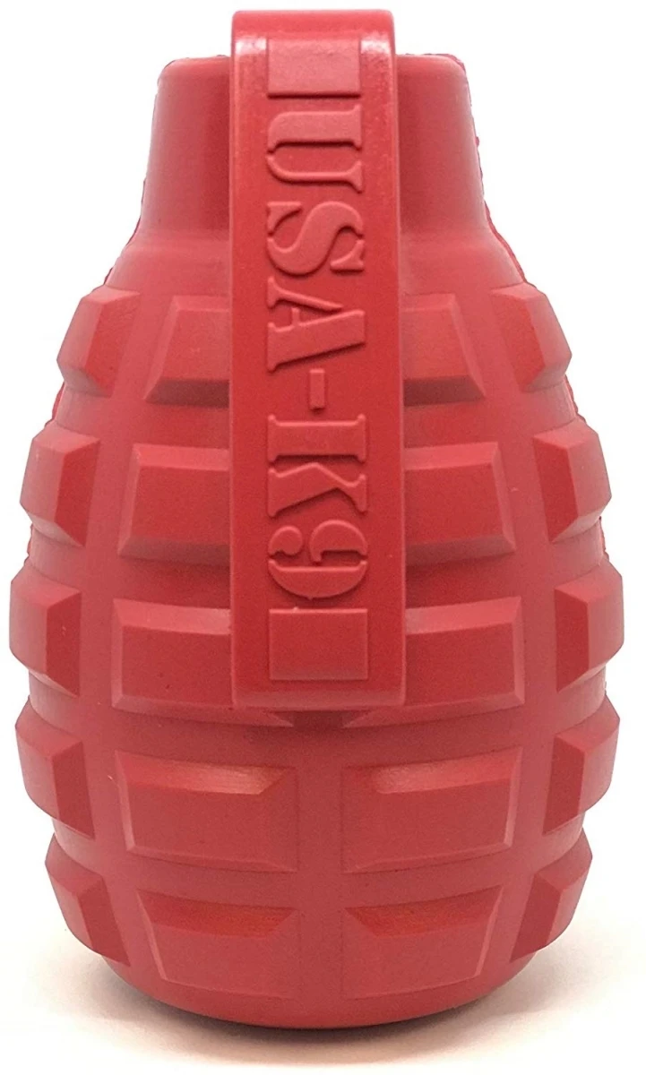 K9gxl-600 Usa-k9 Grenade Chew Toy & Treat Dispenser, Extra Large, Red