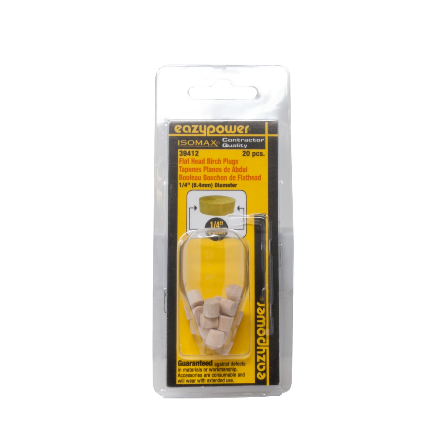 Eazypower Isomax Flat Birch Head Plug 1/4 in. Dia. 20 pk