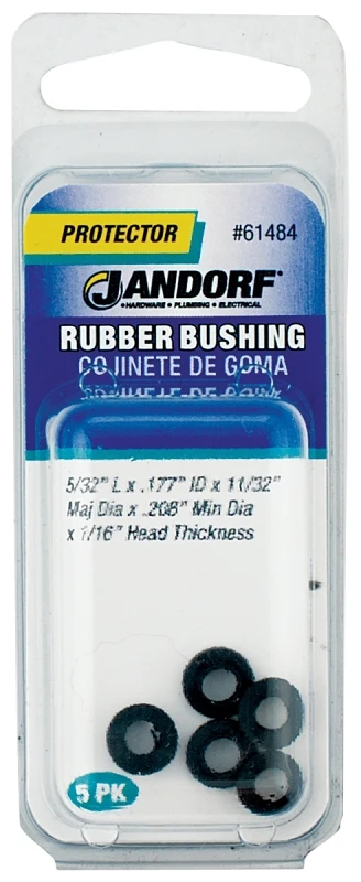 0.208 In. Rubber Bushing 5 Pk, Model 61484, Insulated, Indoor/outdoor