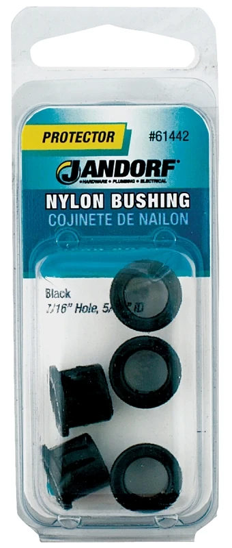 7/16 In. Nylon Bushing 5 Pk, Model 61442, Insulates Cables, Push To Connect