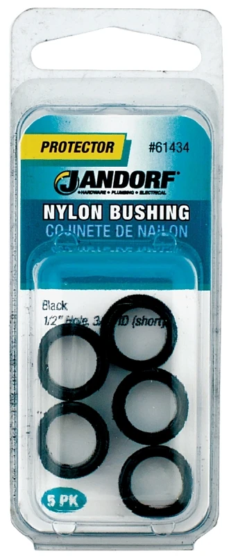 1/2 In. Nylon Bushing 4 Pk, Model 61434, Insulates Cables, Shorty Design