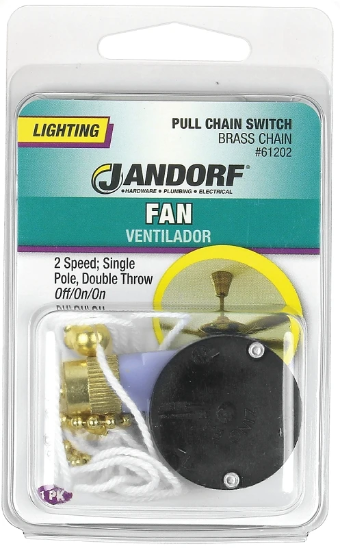 6a Single Pole Pull Chain Appliance Switch Brass 1 Pk, Model 61202