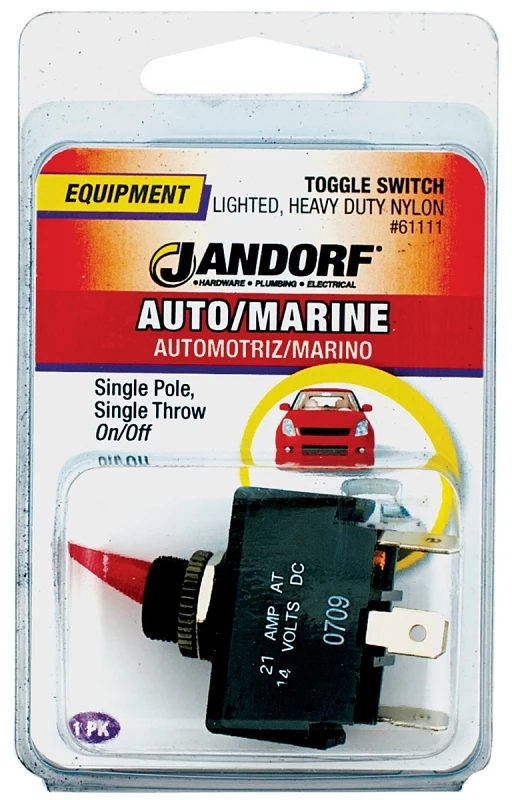 21a 14vdc Single Pole Toggle Switch Red/silver Spst 3 Tabs 1 Pk