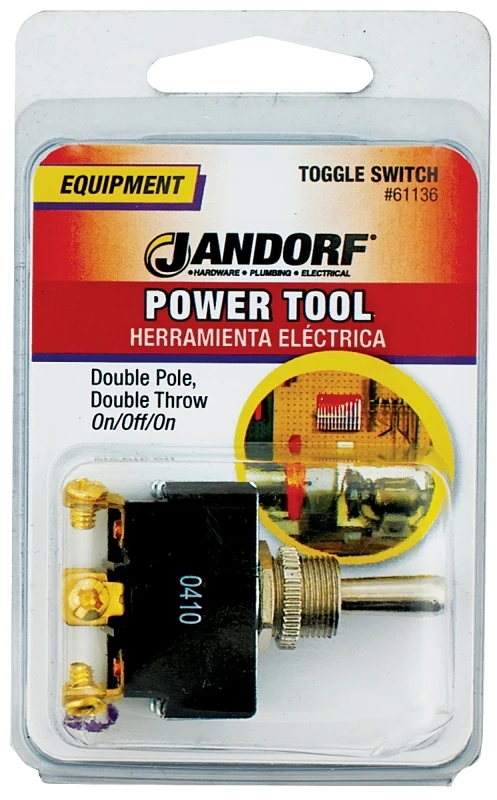 20 Amps Double Pole Toggle Power Tool Switch Silver Dpdt 1 Pk, Model 61136