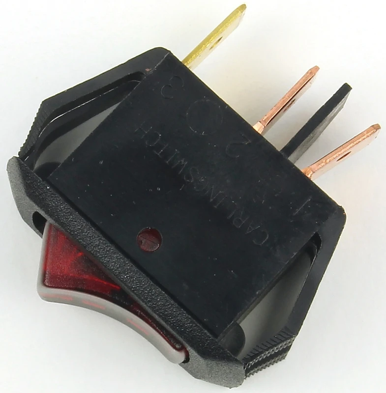 10a Single Pole Rocker Appliance Switch Black/red 12v 3 Tab Terminals 1 Pk