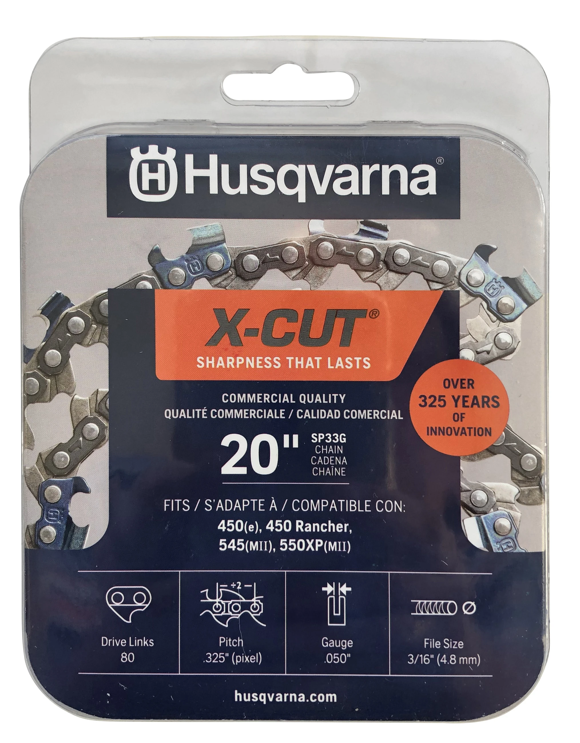 X-cut Sp33g Chainsaw Chain, 20" Length, .325" Pitch, .050" Gauge X-cut Sp33g Chainsaw Chain, 20" Length, .325" Pitch, .050" Gauge