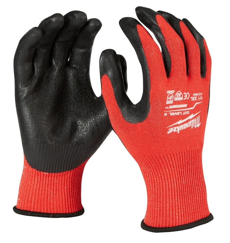 2x-large Red Nitrile Dipped Cut Level 3 Resistant Work Gloves