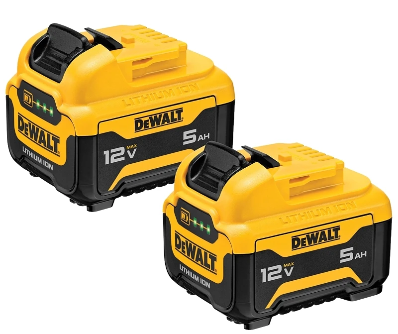 Dcb126-2 12v Max 5.0ah Lithium Ion Batteries 2-pack With Fuel Gauge