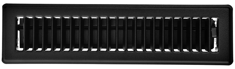 Black Steel Floor Register 2.25" X 12" Duct Opening