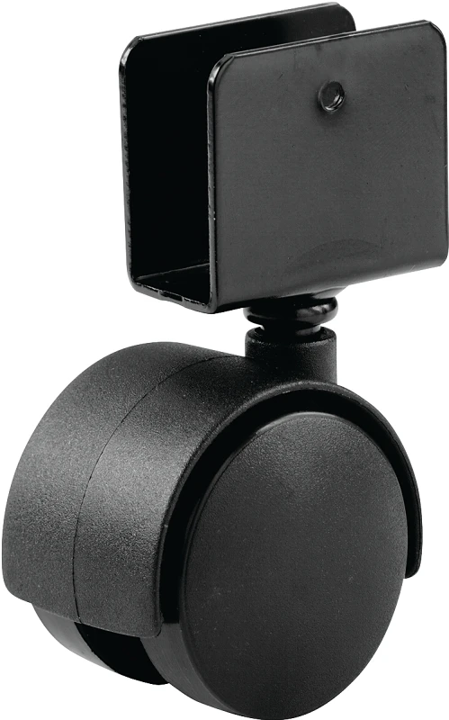 1-5/8 In. Plastic Twin Wheel U-bracket Caster, 40 Lb Load Rating, 2 Pk