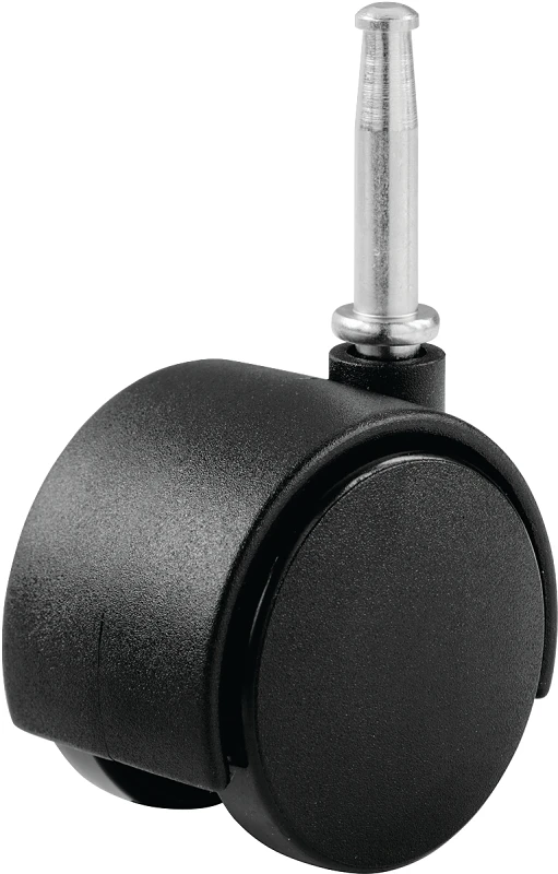 2 In. Plastic Twin Wheel Swivel Stem Casters, 75 Lb Load Rating, 2 Pk