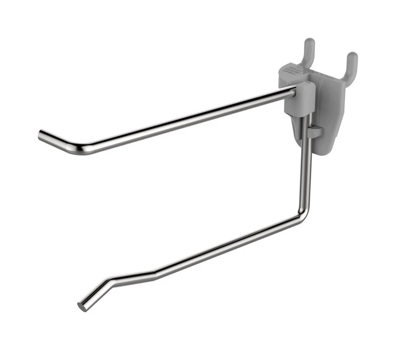 2.5 In. H X 1 In. W X 5.5 In. L Silver 2 Piece Hook With Detachable Gray Plastic