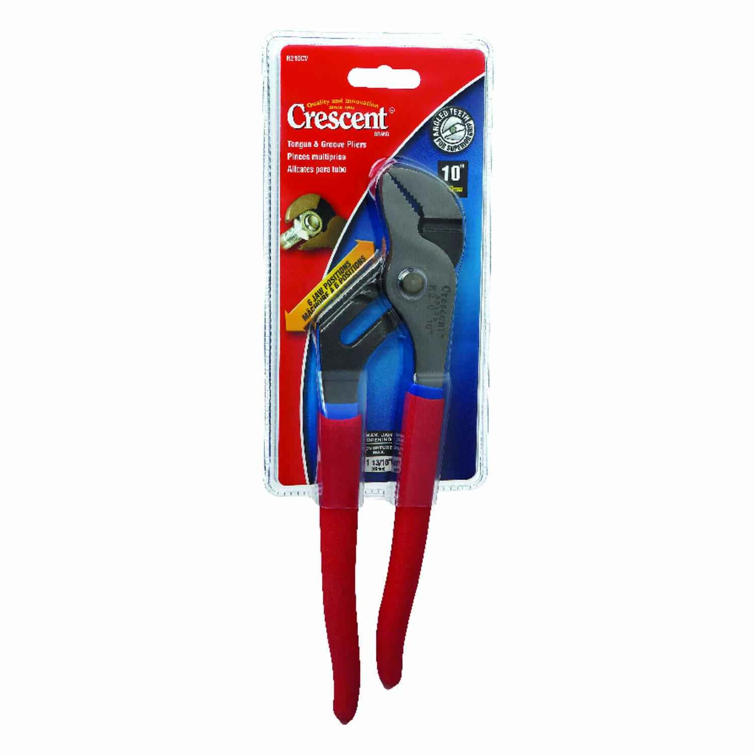 10 In. Alloy Steel Tongue And Groove Pliers Red, Model R210cv, 1 Pk