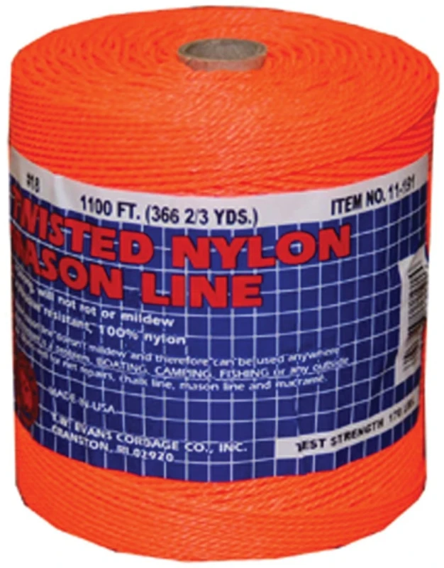 #18 X 1100 Ft. Twisted Nylon Mason Line In Orange - Durable And Versatile