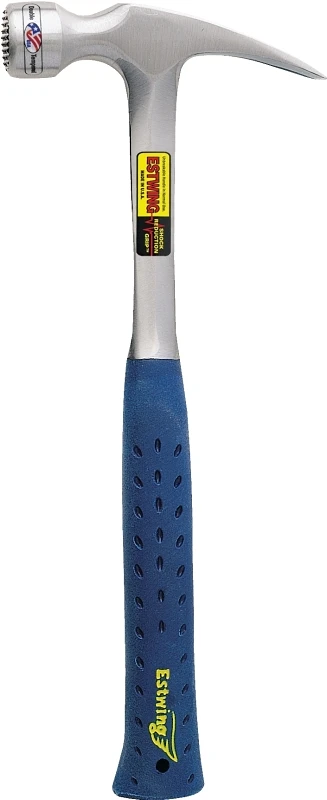 20 Oz. Solid Steel Rip Hammer With Milled Face And Blue Vinyl Shock Reduction Grip