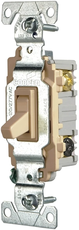 Commercial Grade 15 Amp 3-way Toggle Switch With Back And Side Wiring, Ivory