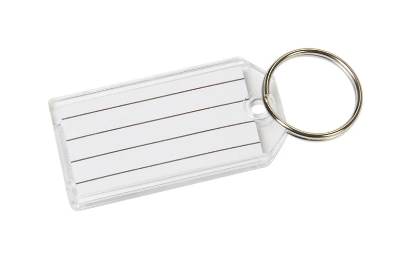 Hy-ko 2go 0.75 Inch Diameter Plastic Clear Split Ring Key Tag With Secure Label