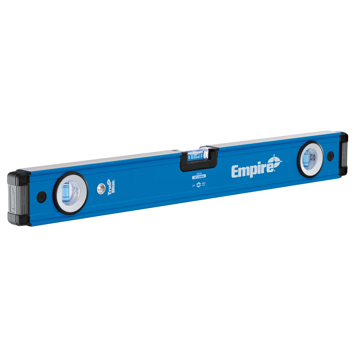 True Blue 24 In. Aluminum Box Level With 3 Vials And Shock-resistant Endcaps