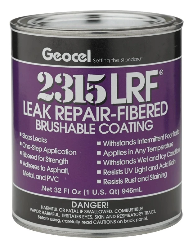 Instant Roof Repair Brushable Coating, 1 Quart - Fibered Elastic Solution