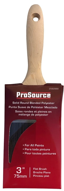 3 Inch Solid Round Polyester Flat Brush For Smooth Finishes