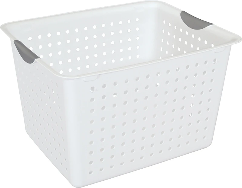 25.2 Quart Deep Ultra Storage Bin, Model 16288006, White Plastic