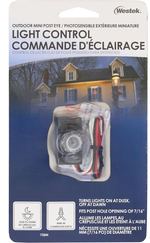 Westek Amertac Black Photoelectric Mini Post Eye Light Control 500w Model 758m 1 Pk