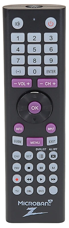 3-device Universal Remote Control With Microban Protection - Model Zr300mb