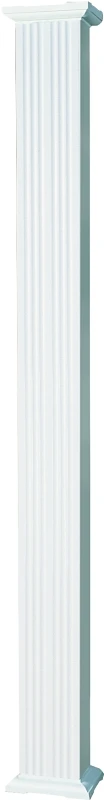 8 Ft. X 6 In. Aluminum Square Column With Cap And Base - Durable And Maintenance-free