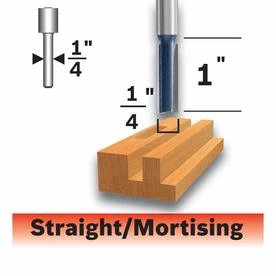 1/4-in Carbide-tipped Straight Bit Model 85613mc For Precision Routing