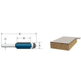 Laminate Flush Trimming Bit, 2 Flute 3/8-in X 1-in With Ball Bearing Pilot