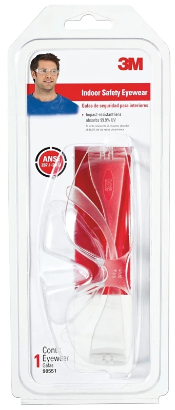 Clear Frame Indoor Safety Glasses With Scratch Resistant Lenses - Model 90551-00000b