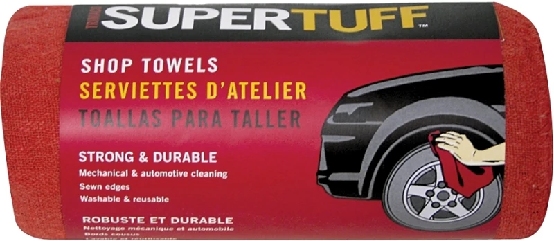Red Shop Towels 14" X 14" - 6 Pack Roll, Pre-washed For Softness