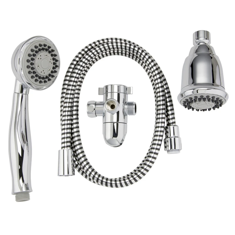 Shower Head Kit With 3 Functions, 1.8 Gpm, Polished Chrome Finish