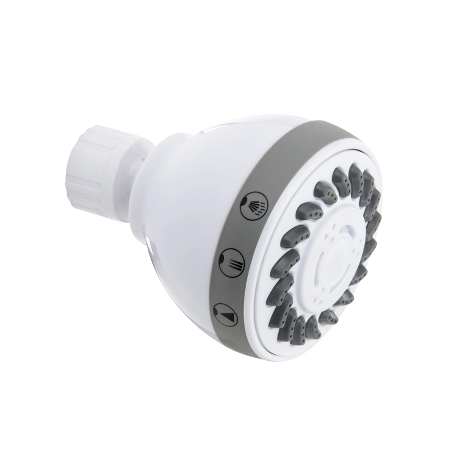 Stylewise White Plastic Showerhead With 3 Settings And 1.8 Gallons Per Minute Flow Rate