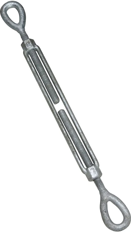 Eye & Eye Turnbuckle, Galvanzied, 1/2 x 9 In.
