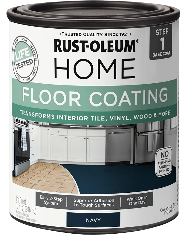 HOME Floor Coating Base Coat, Step 1, Navy, Qt.
