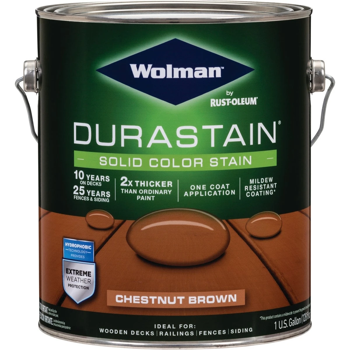One Coat Solid Color Exterior Stain, Chestnut Brown 1 Gallon