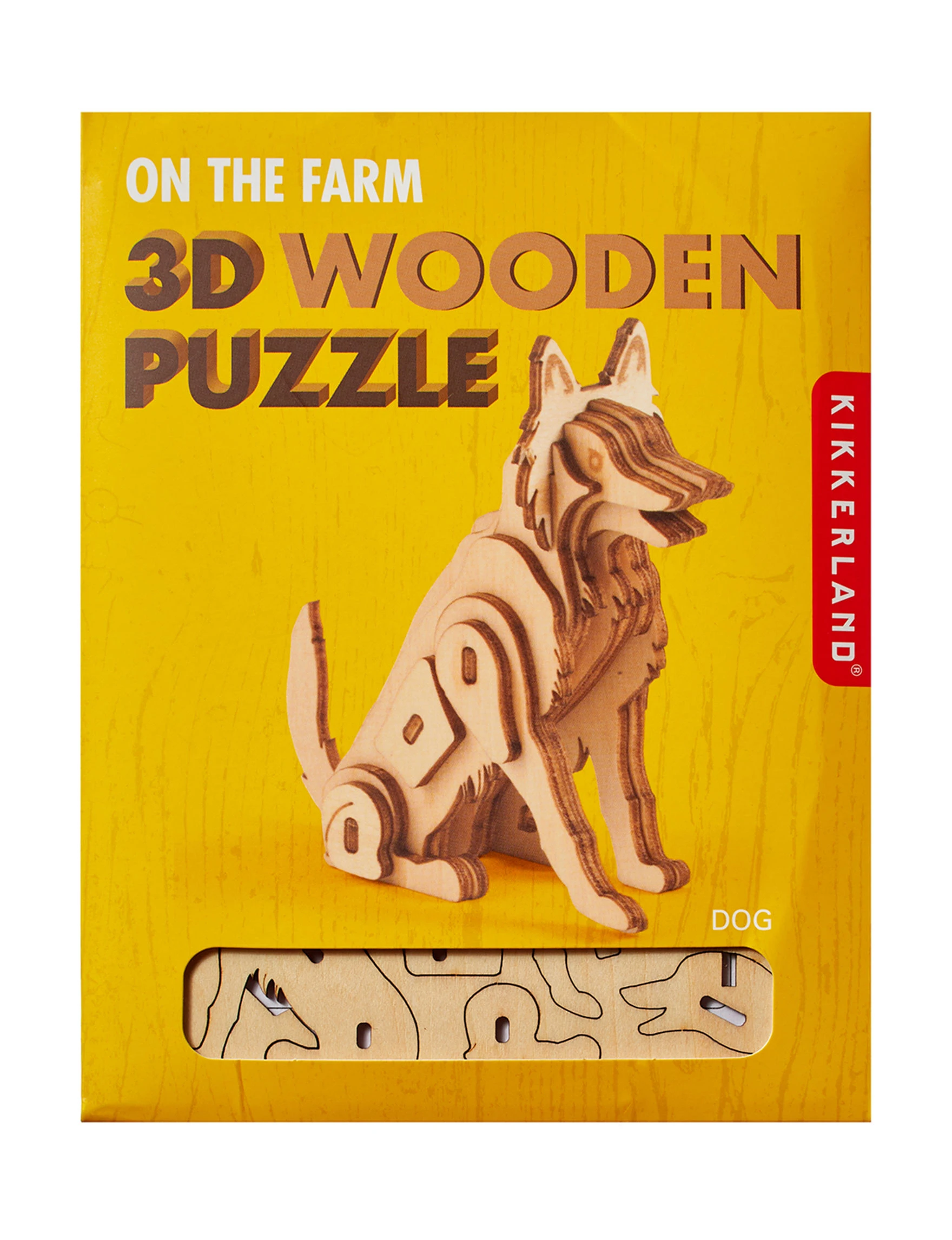 12-piece 3d Wooden Dog Puzzle - Beige - Engaging And Fun