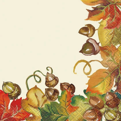 Harvest Pumpkins Fall Paper Beverage Napkins, 5 In, 24 Pieces