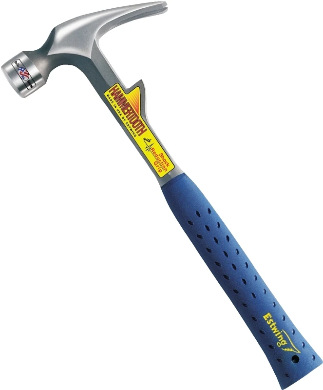 22 Oz. Solid Steel Hammertooth Hammer With Milled Face And Shock Reduction Grip