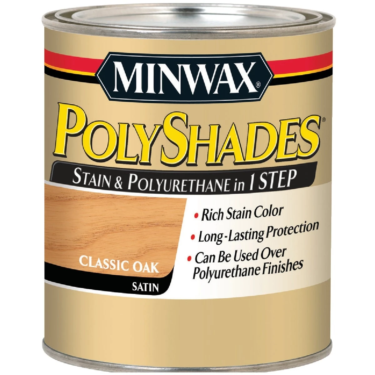 Polyshades Semi-transparent Satin Classic Oak Oil-based Stain And Polyurethane 0.5 Pt.