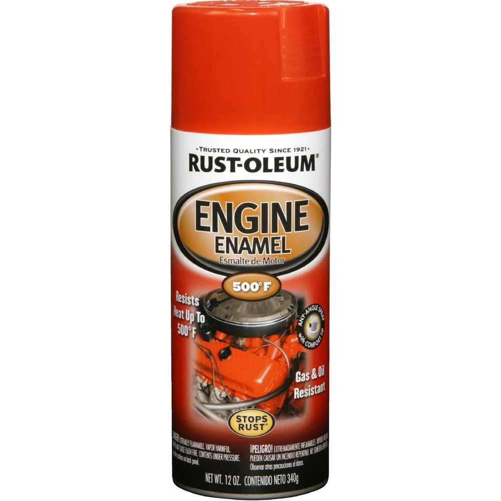 12 Ounce Chevy Red-orange Engine Enamel Spray Paint - High Heat Resistant