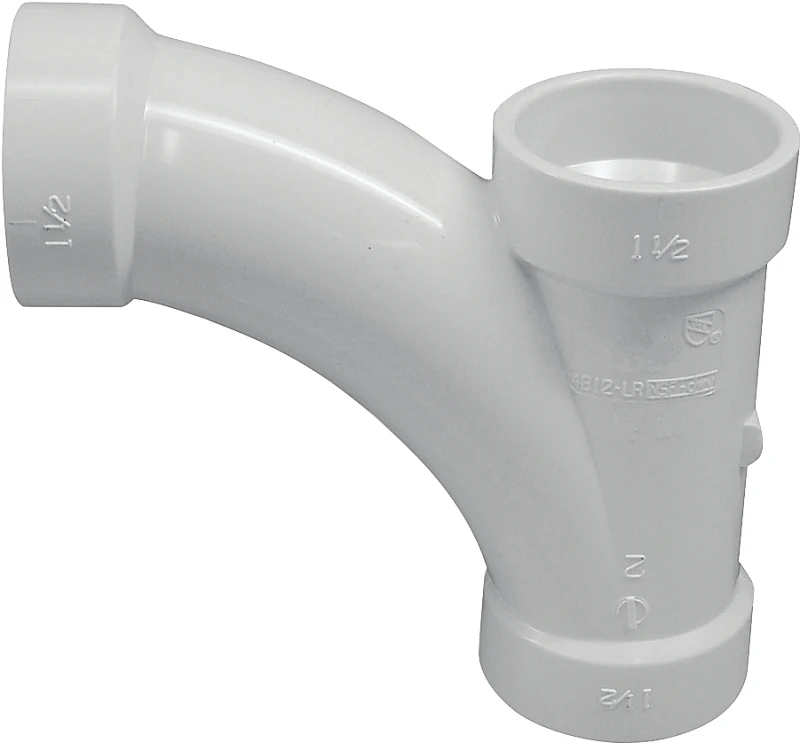 2 Inch Dwv Pvc Combination Tee Wye Pipe - Schedule 40 Hub Connection