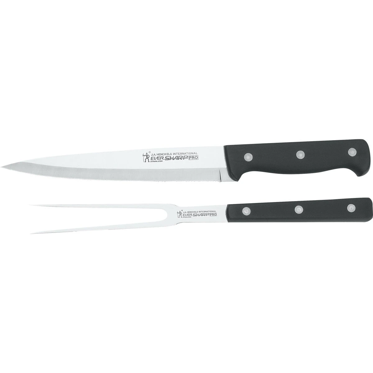 Eversharp Pro 2-piece Carving Knife Set, Plastic/stainless Steel, Black