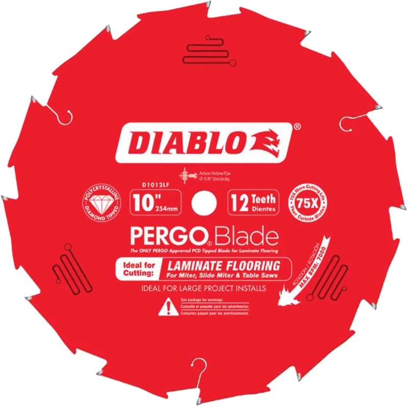 10 In. Polycrystalline Diamond Tipped Flooring Blade For Laminate Cutting - Model D1012lf